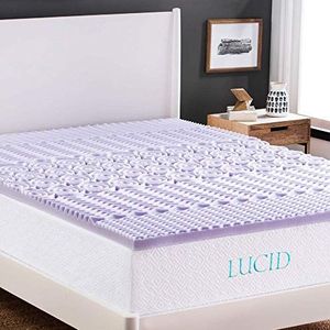 LUCID Matrastopper van traagschuim, lavendel, kingsize bed