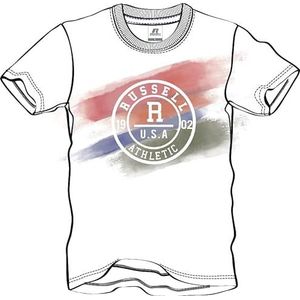 RUSSELL ATHLETIC T-shirt en coton pour homme, Blanc., XXL