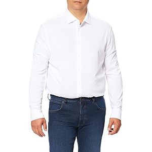 Seidensticker Zakelijk overhemd voor heren, strijkvrij met rechte snit, gevormde kentkraag, 100% katoen, Wit