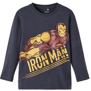NAME IT Nmmnimbus Marvel Ls Top Box Mar jongens T-shirt met lange mouwen, Donkerblauw