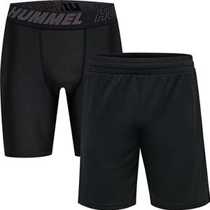 hummel Hmlte Topaz 2-pack shorts voor heren, zwart/zwart