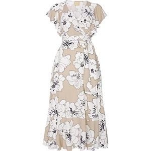 Swing Fashion Melisa | Beige mit weißen Blüten | M/L Robes, Femmes, beige, M-L