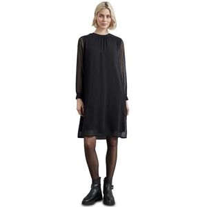 Street One A144270 Chiffon jurk voor dames, zwart.