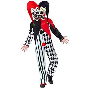 amscan 9917864 Dubbelzijdig clown clown kostuum voor heren, meerkleurig, XL