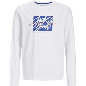 Jjcolton Tee Ls Crew Neck Jnr T-shirt, wit, 128, Wit, 128