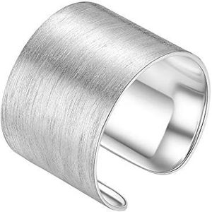 PROSILVER Open ring voor dames en heren, 5 mm, 10 mm breed, 15 mm, briljant/geborstelde ring, verstelbaar, minimalistisch sieraad, zilver 925 zonder steen, 925 zilver, zonder edelstenen