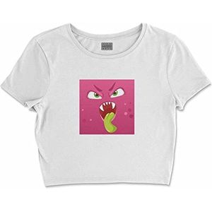 Bona Basics, Basic T-shirt met digitale print voor dames, 100% katoen, wit, casual, maat: M, wit, M, Wit