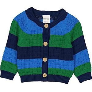 Fred's World by Green Cotton Cardigan en tricot rayé pour bébé fille, bleu foncé, 80