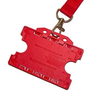 ALG ID Cards® 20 mm polyester koord met dubbelzijdige ID-houder (rood)