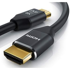 CSL HDMI-kabel 8K - 1,5m - 8K @60Hz 4K @120Hz met DSC ARC 3D High Speed Ethernet HDTV UHD II Dynamic HDR-10+ - Variable Refresh Rate VRR - Dolby Vision compatibel PS5 PS 5 Xbox Series X