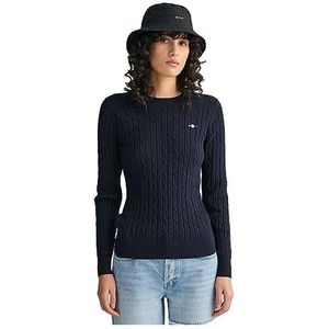 GANT Dames katoenen stretch C-hals trui nachtblauw M, Nachtblauw.