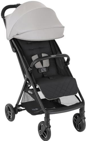 Graco Myavo Compacte kinderwagen met regenhoes, geschikt vanaf de geboorte tot ca. 4 jaar (0-22 kg), gering gewicht, 5,8 kg, met één hand inklapbaar, Steeple Fashion grijs