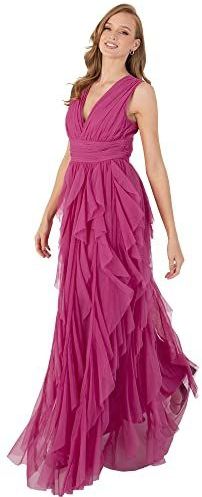 Anaya with Love Maxi-jurk voor dames, V-hals, mouwloos, bruiloft, gast, eindejaarsbal, lila, 50, Lila., 50