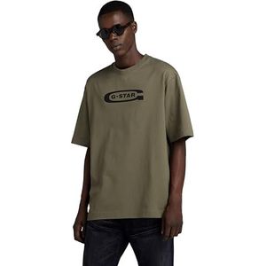 G-STAR RAW Old School Logo Boxy T-shirt voor heren, Bruin (Turf D23904-c336-273)