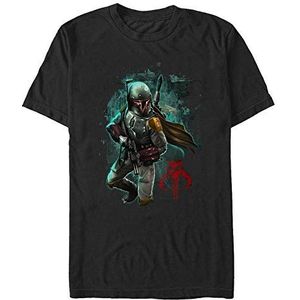 Star Wars Mandalorian Warrior Organic-T-shirt à manches courtes unisexe pour adulte, Noir, L