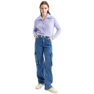 DeFacto U2049az Cardigan Sweater Dames, Lt.Blauw