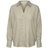 VERO MODA Vmmelaney Queeny Ls T-shirt Wvn Noos dameshemd, Overcast/Detail: gemengd
