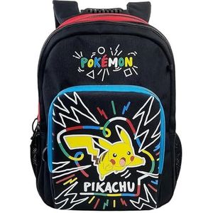 Pokémon Pikachu, schoolrugzak, schoolrugzak, geschikt voor trolley, schoolspullen, rugzak, zwart, officieel product (CyP Brands), zwart, Estandar, casual, zwart., Casual