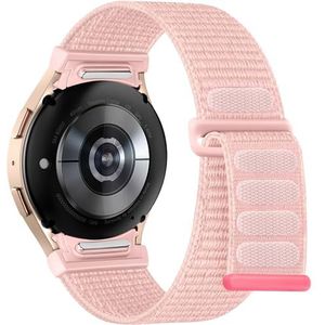 Mastten Zachte nylon armband compatibel met Samsung Galaxy Watch 7/6/5/4 40/44 mm/FE 40 mm/6 Classic 43, 47 mm/5 Pro 45 mm/4 Classic 42, 46 mm, sportgesp met één klik, voor dames en heren, Nylon