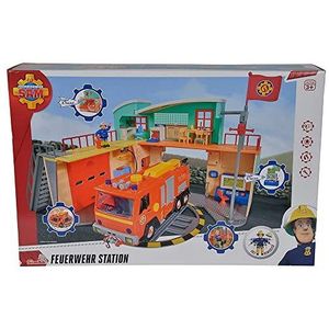 Simba 109258282 - Brandweerman Sam, Brandweerstation, Meerkleurig, 60 x 11 x 40 cm