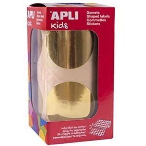 APLI Kids 18483 rol 354 stuks ronde stickers Ø 45 mm metallic goud permanent klevend