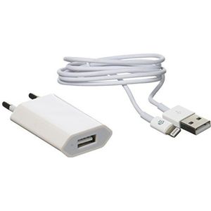 Devia 1A USB 2.0 oplader met witte Lightning-kabel