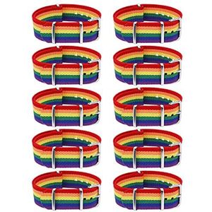 MWOOT LGBT Gay Pride Armbanden, Regenboog Armbanden voor Trots, Verstelbare Vriendschap Charm Band, Pride Month Accessoires Supplies, Unisex Kleurrijke Armband, 25 cm, Nylon, Nylon