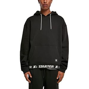 STARTER BLACK LABEL Starter Jaquard Rib Hoody voor heren met capuchon, zwart.