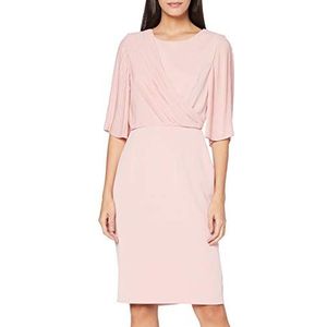 Gina Bacconi Wilhelmina cocktailjurk voor dames, chiffon, mouwen, perzik roze