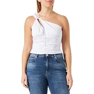 Pinko Head Top Popeline Stretch tanktop, dames, Z04_wit glanzend, 40, Z04_wit glanzend