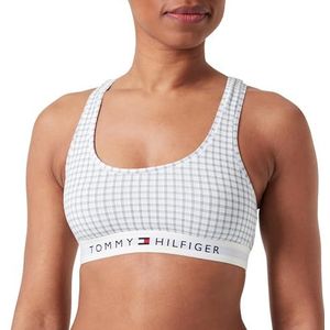 Tommy Hilfiger Unlined Bralette Print Uw0uw04148 damesbeha, Veelkleurig (Ctb Grid Check Ivory)