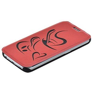 TELLUR Beschermhoes voor Samsung S6, kunstleer, koffieprint, rood