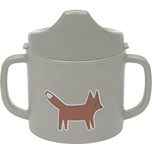 LÄSSIG Drinkbeker voor kinderen met handvat en afneembaar deksel, 150 ml/Sippy Cup Little Forest Fox