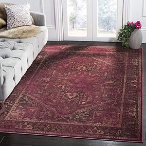 SAFAVIEH Traditioneel tapijt voor woonkamer, eetkamer, slaapkamer, vintage collectie, laagpolig, framboos, 160 x 229 cm