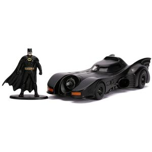 Jada Toys 253213003 1989 Batmobile, zeer gedetailleerd miniatuurvoertuig in schaal 1:32, met Batman-figuur, deuren om te openen en vrijloop, zwart