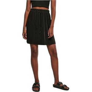 Urban Classics Plisse Mini Skirt Basic Mini Rock Dames Basic Rock in 2 kleuren maten XS tot 5XL, zwart.