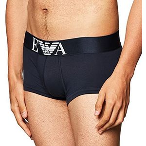 Emporio Armani Elastische katoenen boxershorts voor heren, katoen, 1 stuk, Navy Blauw