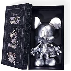 Simba 6315870308 Disney Zilver Mickey Mouse, September Editie, Excl. voor Amazon, 35 cm Pluche Figuur in Geschenkdoos, Speciale Editie, Verzamelobject, Speelgoed Geschikt voor Kinderen Vanaf Geboorte