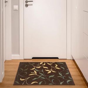 Ottomanson Decoratief tapijt Ottohome collectie rubberen achterkant blad moderne stijl 67 cm x 90 cm bruin