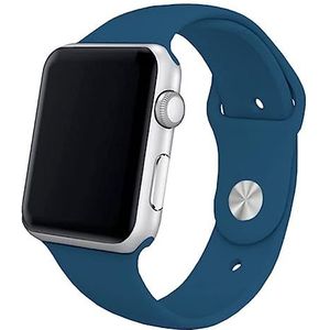 Cool armband voor Apple Watch Series 1 / 2 / 3 / 4 / 5 / 6 / 7 / SE (42 / 44 / 45 mm) rubberen band blauw, Estandar