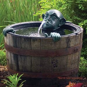Aquascape Waterfontein voor vijver en tuin, messing hars, patina