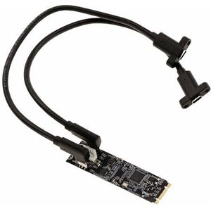 KALEA-INFORMATIQUE M2 M Key controllerkaart naar 2 poorten USB 3.2 Gen 2 10G type C met kabels en hoeken, ASM3142 chipset