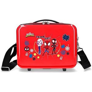 Marvel Spiderman Spidey and Friends Toilettas, aanpasbaar, met schouderriem, rood, 29 x 21 x 15 cm, harde ABS-schaal, 9,14 l, 0,6 kg, rood, Neceser, aanpasbaar etui met schouderriem, Rood, Verstelbaar etui met schouderriem