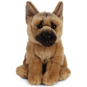 Pluche Duitse Herder honden knuffel 20 cm zittend - Herdershond huisdieren knuffels - Speelgoed
