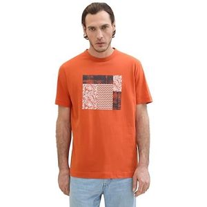 TOM TAILOR 1041793 T-shirt voor heren (1 stuk), 12883 - Marokko Oranje