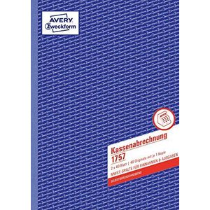 Avery Dennison Zweckform Cashing-Up Boek, eerste en tweede kant, bedrukt, met btw