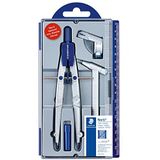 Staedtler Noris Club 550 02 passer schoolpasser met snelverstelling, set met verlengstang en universele adapter, met spindelgeleiding, precies en nauwkeurig, stabiel etui met klapdeksel