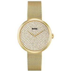 BOSS Analoog kwartshorloge voor dames met Milanese armband van goudkleurig roestvrij staal - 1502659, Goud, Armband
