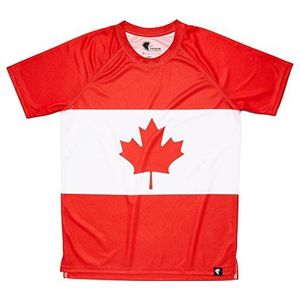 HOOPOE meisjes T-shirt Canada korte mouwen Running Gimnasio #MapleLeaf, Rood, Wit