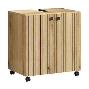 trendteam smart living Wastafelonderkast op wielen, hout, 60 x 64 x 42 cm, bruin